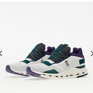 On cloudnova sneakers. White/purple/dark green
